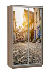 Шкаф-купе двухдверный Экспресс Дуо 1200х2400х Улица/Ясень шимо тёмный / 1200х2400h