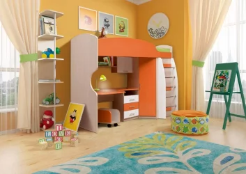 Уголок школьника Юниор-5 МДФ матовый Дуб молочный/Оранжевый/Белый