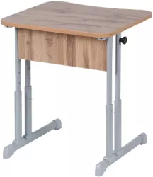 Парта одноместная эргономичная (рост 6) Клен Танзау/Металл Серый