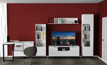 Полка в гостиную City средняя белый