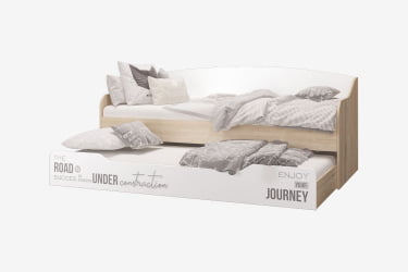 Кровать-софа Джуниор, выдвижная, дуб сонома/ дуб сонома, белый