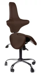 Раздвоенное кресло-седло со спинкой ЕЗДуо Баcк Коричневый / EZDuo Back