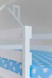 Детская кровать для мальчика двухъярусный белый с ящиками