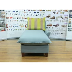 Оттоманка Хадсон правая серо-зеленый/желтый полоса