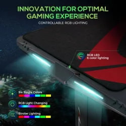 Геймерский стол c электрической регулировкой по высоте EUREKA ERK-EGD-S62B Черный с RGB