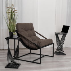 Дизайнерский стол Osteria/Остерия металл, черный, 25,5х25,5х59 см