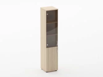 Шкаф высокий со стеклом Glassy 6.19.15Л Дуб молочный