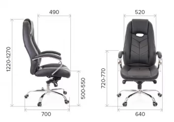 Кресло руководителя Drift M кожа Серый