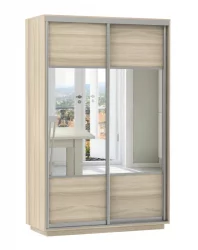 Шкаф-купе двухдверный Экспресс Дуо Комби 1400х2200х Ясень шимо светлый / 1400х2200h