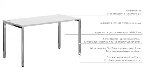 Стол письменный левый КСТЕН ГЛОСС КСГCЕТ 169 Л Бук Тиара / XTEN GLOSS XGCET L
