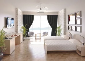 Стол с 2-мя тумбами и бортиком (правый) LIGHT С-СТ-170 Пр Акация Лорка