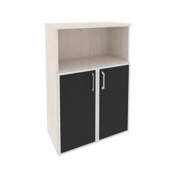 Шкаф средний широкий ОНИКС О.СТ-2.2Р блаcк Денвер Светлый / ONIX O.ST-2.2R black