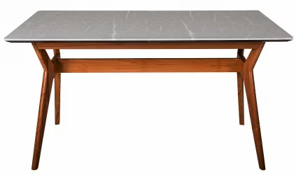 Стол раскладной Нарвик 120-160 ОРЕХ-Мрамор Бьянко