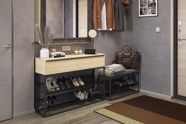 Обувница Крафт 1 LMN-11 черный муар/графит