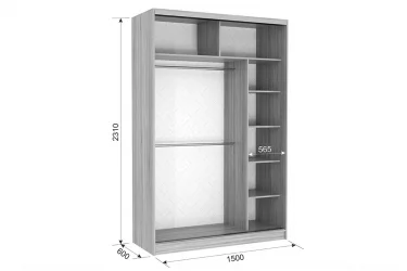 Детский шкафы-купе Гранд 2-600 Дуб сонома / Крем