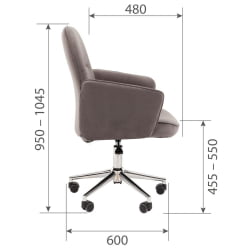 Офисное кресло CHAIRMAN HOME 130 велюр Серый