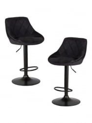 Стул барный ДОБРИН ЛОГАН БЛАCК (черный велюр (МДЖ9-101)) 2 шт / DOBRIN LOGAN BLACK (MJ9-101))