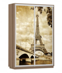 Шкаф-купе двухдверный Экспресс Дуо 1400х2200h Париж/Ясень шимо тёмный