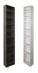 Шкаф в гостиную в белом глянцевом стекле Лупо Шелф (левый) Венге