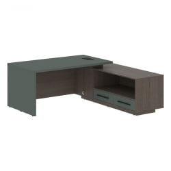 Стол руководителя правый VELION VCT 1919 R Нефрит Дуб Сильвер