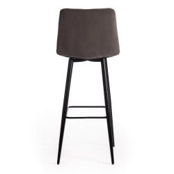 Барный стул CHILLY (mod.7095б) ткань/металл, 53х44х104 см, высота до сиденья 76 см, темно-серый barkhat 14/черный