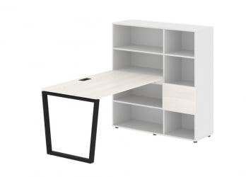 Рабочая станция ЕДИС ЕВРСТ 1213 Ясень Траун Черный Белый / EDIS EVRST