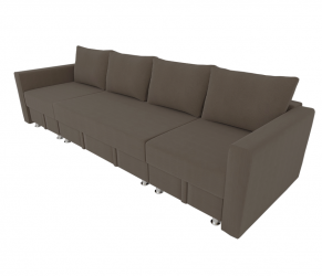 Диван угловой Фиеста Трансформер П- побразный с подлокоткиками (Berhouse) Цвет фасада: Коричневый Велюто 23; Тип: Левый/правый; Материал фасада: Металл/Велюр