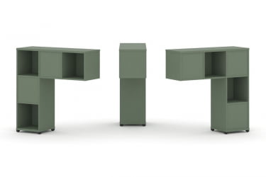 Надставка на стол низкая двухсторонняя + задняя стенка (5 шт.) CОНCЕПТ CН.ДНН-001 Кобо Черный металл / CONCEPT CN.DNN-001