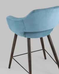 Стул полубарный Саймон ПЛ велюр Пыльно-голубой