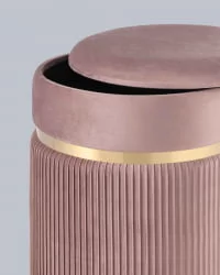 Пуф Миранда с ящиком велюр Розовый