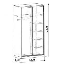 Шкаф-купе Рио 1-600 бабочки Дуб млечный