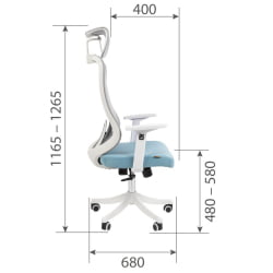 Кресло руководителя CHAIRMAN CH563 Белый/бирюзовый