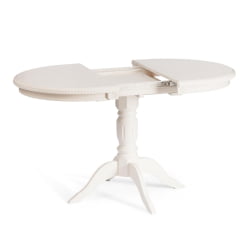 Раздвижной овальный стол STEFANO бук, мдф, 100+30x80x77см, Ivory white