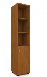 Шкаф для документов узкий с прозрачными стеклами Р.П-4СБ Крафт золотой