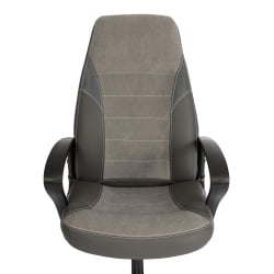 Кресло INTER (24) кож/зам/флок/ткань, серый/металлик, C-36/29/TW-12