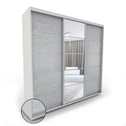 Шкаф-купе 3-х дверный Акцент-Квадро КЛ 2400х600 Выбеленное дерево