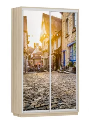 Шкаф-купе двухдверный Экспресс Дуо 1200х2400h Улица/Ясень шимо светлый