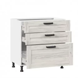 Тумба кухонная 800 с 3 ящиками ЛЮКС (4) Тип 1 Винченца ЛД 234.930.000.024 Белый Дуб Крафт белый