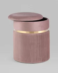 Пуф Миранда с ящиком велюр Розовый