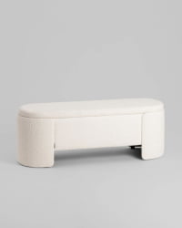 Банкетка Taks с местом для хранения букле белый