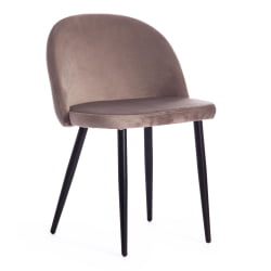 Стул MELODY (mod. 4997) металл/вельвет, 52х49х78см, серо-бежевый/черные ножки