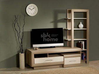 Тумба под ТВ с полкой, Лацио (1900*450*1650) Серый камень, 30501