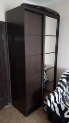 Черный шкаф-купе Акцент-Квадро Д 1200х600  Венге/Бронза