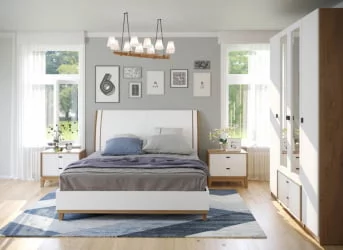 Модульная спальня Бари №3 Дуб Золотой Белый