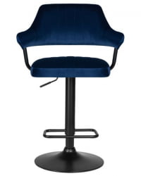 Стул барный DOBRIN CHARLY BLACK (синий велюр (MJ9-117)) 2 шт