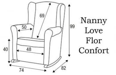 Кресло-качалка Micuna Wing/Flor white/white искусственная кожа