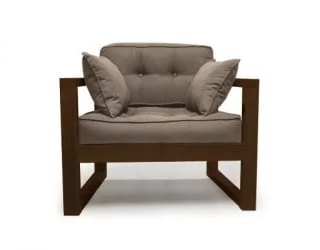 Диван для балкона одноместный DEmoku Д-1 бежевый_темный дуб