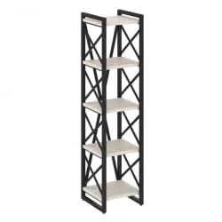 Стеллаж на регулируемых опорах - 5 полок LOFT VR.L-MST.O-5.4 Металл черный Денвер светлый