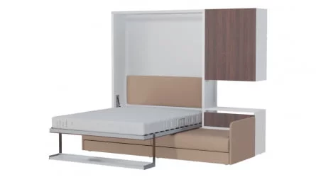 Кровать-трансформер Лайт К 1600 со шкафом Белый Дуб Сантана Либерти 5