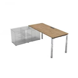 Стол рабочий, прямолинейный три опоры, левый GLOSS LINE НСТЛ-П.989 Teakwood